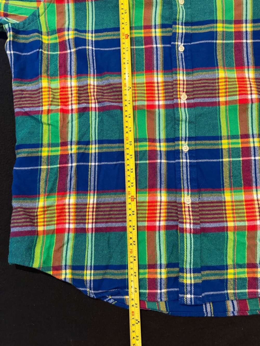 Polo Ralph Lauren Big & Tall Green/Blue Multi Plaid Flannel Mens XXL/TTG - Picture 5 of 6